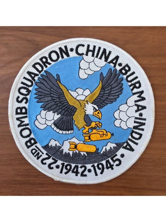 None Other - Vintage Embroidered WWII 22nd Bomb Squadron Patch-China-Burma-India 1942-1945